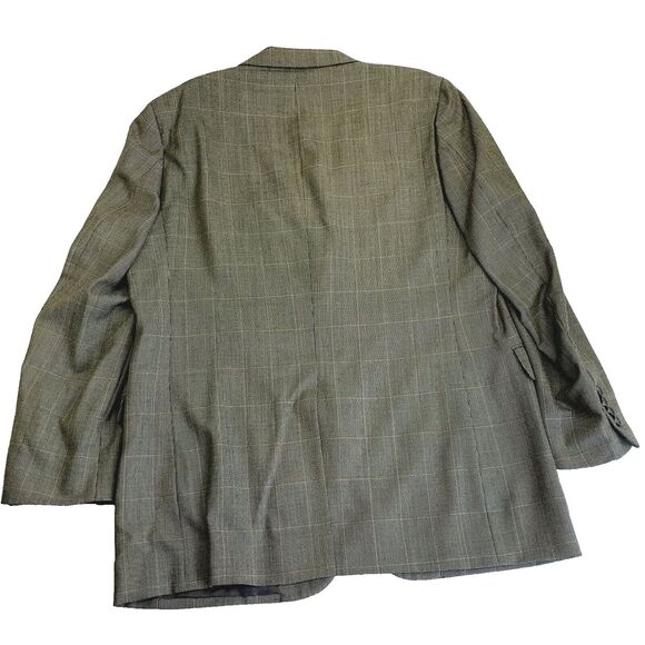 Jos A Bank Signature Sport Coat Windowpane Plaid Silk Wool 44 L Gray - Picture 6 of 13